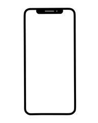 Smartphone design with white screen and isolated white background. Perfect for advertising design