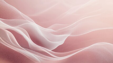 Obraz premium Graceful Flow of Translucent Fabric Waves Embracing Soft Pastel Tones in a Dreamy Abstract Composition for Digital Art and Design Lovers