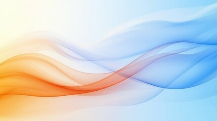 Obraz premium Elegant Abstract Waves in Soft Orange and Blue Hues Creating a Serene and Calming Visual Experience for Design and Background Use
