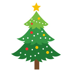 christmas tree lights and ornaments vector