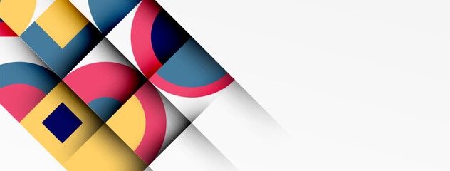 Obraz premium Geometric design abstract background - circles squares