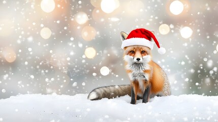 Festive fox delights in winter wonderland