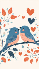 Fototapeta premium birds on a branch