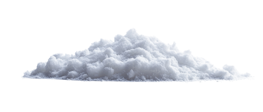 Pile of white snow isolated white background