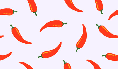 Cute spicy chili pattern background vector design
