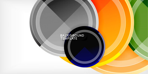 Obraz premium Abstract background - multicolored circles, trendy minimal geometric design, vector illustration