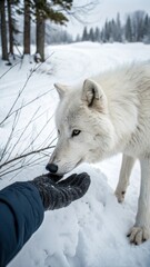 Naklejka premium wolf in snow