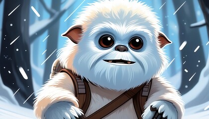 cute creature that looks like a bear with white fur