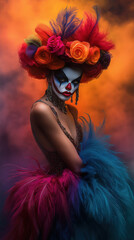 Naklejka premium Frau Clown