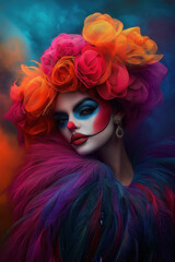 Naklejka premium Frau Clown