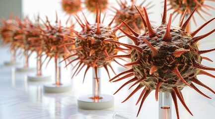 Obraz premium Detailed scientific representation of virus model 