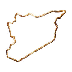 syria Map from rope, cowboy western concept elements. transparent background