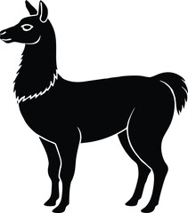 Naklejka premium llama silhouette , animal silhouette alpaca Silhouette vector black