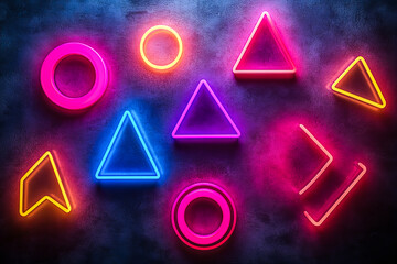 Bold Geometric Neon Shapes