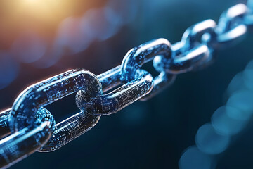 Celebrate united states independence day with blockchain technology and glowing symbols