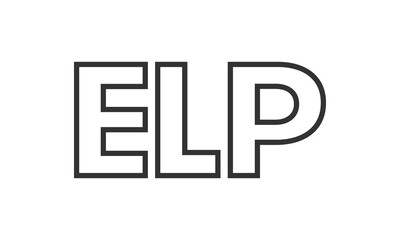 ELP logo design template with strong and modern bold text. Initial based vector logotype featuring simple and minimal typography. Trendy company identity.