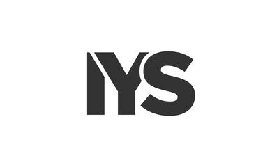 IYS logo design template with strong and modern bold text. Initial based vector logotype featuring simple and minimal typography. Trendy company identity.