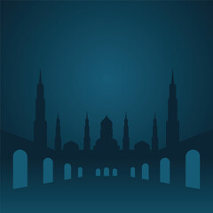 Fototapeta premium blue background mosque vector illustration