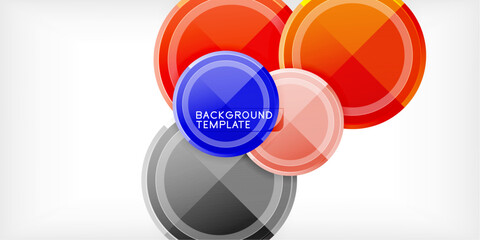 Abstract background - multicolored circles, trendy minimal geometric design, vector illustration