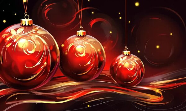 Christmas red balls decoration background