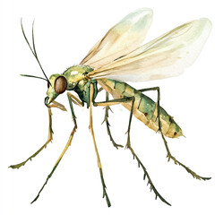 cute Mosquito watercolor clipart illustration isolated