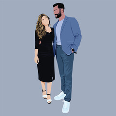 Romantic Couple vector illustration
