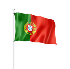 Portuguese flag isolated on white