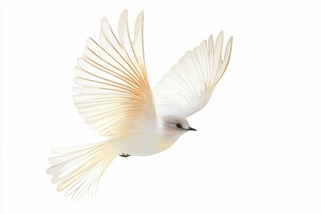 This illustration features a graceful bird soaring through the air with outstretched wings, symbolizing elegance and freedom against a white backdrop.