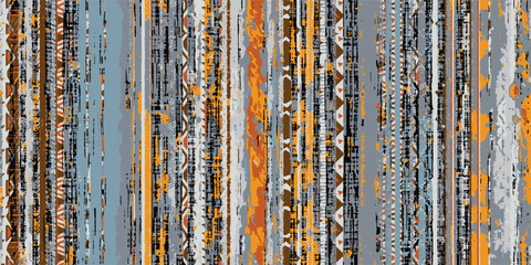 Abstract Mix Tropical Leaf, Leopard snake  and Zebra Stripes Seamless Pattern. Vector Geometric Exotic Print