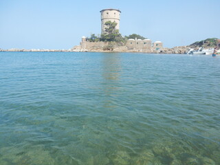 the old tower in Campese, Giglio island, Tuscan archipelago, Tuscany, Grosseto province, Tyrrhenian Sea, Italy