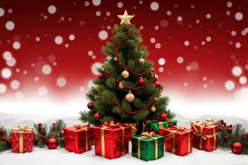 Festive Christmas Tree with Colorful Presents