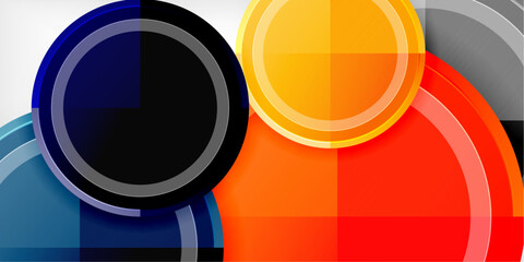 Obraz premium Minimal geometric abstract background. Circle triangle design