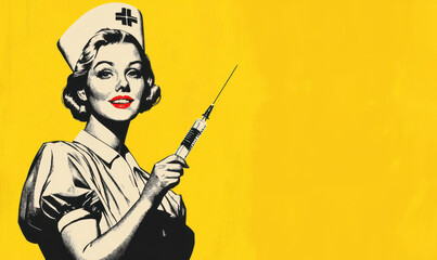 Retro Medical Illustration: A Nostalgic Tribute to Vintage Nursing Art