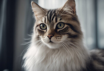 Fototapeta premium background transparent cat portrait animal white funny pet kitten olated fashion