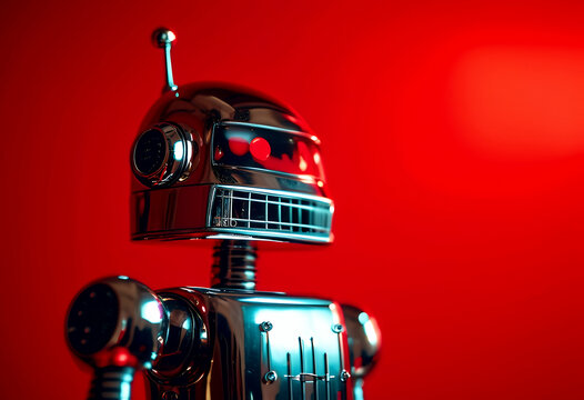 rojo robot intelligence artificial background red retro evil tin machinery fondo toy metalico malvado vintage en science fiction eye 60s metallic inteligencia