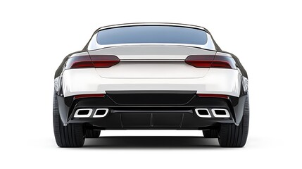 Naklejka premium Car with particular seen from the back, against a white background