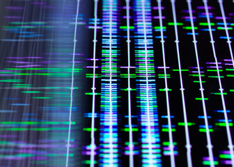 Genetic data on computer screen