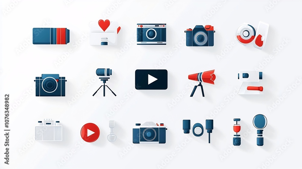 Leinwandbilder elegant video player icon set featuring a clean collection of play pause movie and symbols for digit