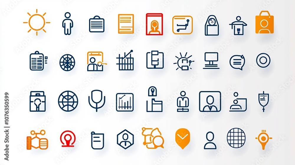 Aufkleber This comprehensive set of corporate and organizational icons features a variety of symbols representing people company structure and networking concepts