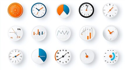 Collection of organizational productivity icons showcasing deadline management tools growth analytics graphs and task optimization symbols for efficient workflow and team
