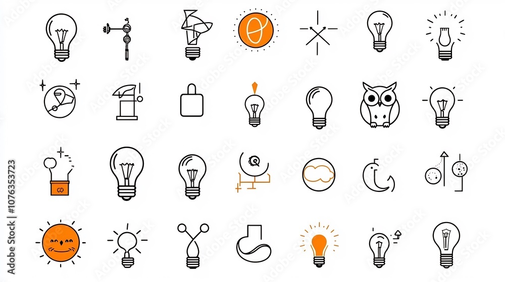 Leinwandbilder collection of simple yet impactful icons illustrating the concepts of intelligence clever ideas and 
