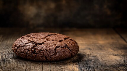 Close-up of a Chocolate Chip Cookie on a Wooden Surface