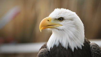 Obraz premium Bald eagle portrait, head and shoulders, side view