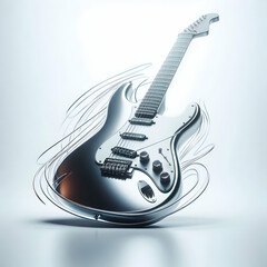 Obraz premium Electric guitar isolated generated ai.