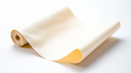 Smooth Cream Paper Roll on White Surface