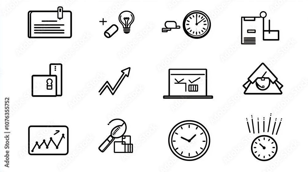 Poster comprehensive set of 15 thin line business and finance related icons including symbols for financial