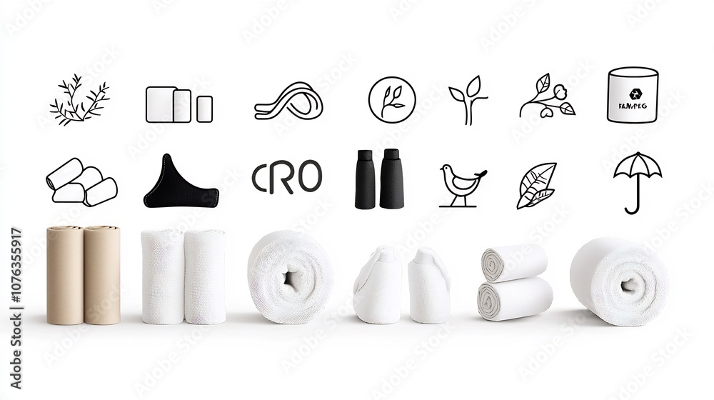 Aufkleber minimalist fabric feature icon set of 15 outlines showcasing hypoallergenic eco friendly and quick d