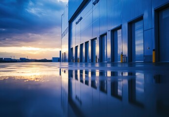 Blue Warehouse Reflection.