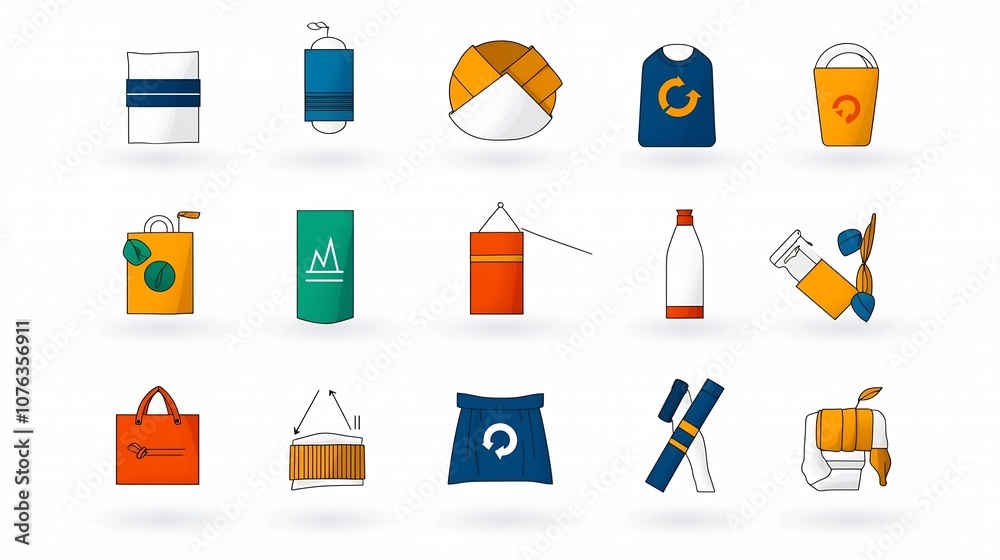 Poster Comprehensive set of 15 textile property icons showcasing breathability stretchability and eco friendly features in a clean minimalist style with editable strokes  Ideal for textile fashion