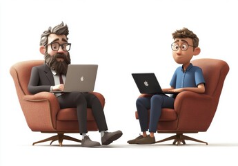 3D Businessmen Working.